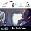 Bluetooth 5.4 Airplane Transmitter Adapter for Supports 2 Headphones, AirPods, 2 in 1 Wireless Bluetooth 3.5mm Aux Audio Transmitter, Receiver