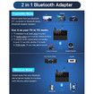 Bluetooth 5.3 Transmitter Receiver, aptX Low Latency HD Bluetooth Receiver for Home Stereo, Bluetooth Wireless Audio Adapter for 2 Headphones