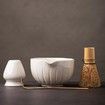Matcha Set,Match Bowl with Spout and Whisk,15 OZ,Matcha Scoop,Matcha Whisk Stand (Chasen Holder) - 4pc Perfect Matcha Kit for Matcha Tea Ceremony (White)