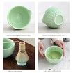 Matcha Set,Match Bowl with Spout and Whisk,15 OZ,Matcha Scoop,Matcha Whisk Stand (Chasen Holder) - 4pc Perfect Matcha Kit for Matcha Tea Ceremony (Green)