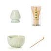 Matcha Set,Match Bowl with Spout and Whisk,15 OZ,Matcha Scoop,Matcha Whisk Stand (Chasen Holder) - 4pc Perfect Matcha Kit for Matcha Tea Ceremony (Green)