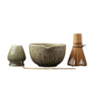 Matcha Set,Match Bowl with Spout and Whisk,15 OZ,Matcha Scoop,Matcha Whisk Stand (Chasen Holder) - 4pc Perfect Matcha Kit for Matcha Tea Ceremony (Mottled)
