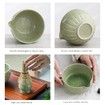Matcha Set,Match Bowl with Spout and Whisk,15 OZ,Matcha Scoop,Matcha Whisk Stand (Chasen Holder) - 4pc Perfect Matcha Kit for Matcha Tea Ceremony (Mottled)