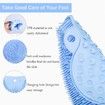 Shower Foot and Back Scrubber Mat, Wall Mounted Shower Foot Scrubber with Suction Cups, Massage Foot Cleaner for Shower (Blue)