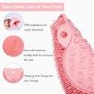 Shower Foot and Back Scrubber Mat, Wall Mounted Shower Foot Scrubber with Suction Cups, Massage Foot Cleaner for Shower (Pink)