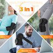 Cordless Heated Knee Massager, 3-in-1 Electric Knee Massager with Heat for Knee Elbow Shoulder Wrap with 3 Vibration & Heating Modes (Black)