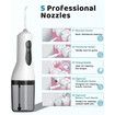 Portable Water Flosser for Teeth Cleaning, 5 Jet Tips, 4 Cleaning Modes, 1500mAh Rechargeable Battery, 260ml Water Tank, IPX7 for Braces, Black