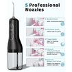 Portable Water Flosser for Teeth Cleaning, 5 Jet Tips, 4 Cleaning Modes, 1500mAh Rechargeable Battery, 260ml Water Tank, IPX7 for Braces, White