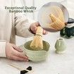 Matcha Set,Japanese Tea Set Includes Matcha Bowl,Matcha Whisk Holder,Bamboo Matcha Whisk and Bamboo Scoop,17 oz Mottled Tea Green Glaze Ceramic Matcha Kit