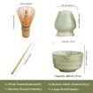 Matcha Set,Japanese Tea Set Includes Matcha Bowl,Matcha Whisk Holder,Bamboo Matcha Whisk and Bamboo Scoop,17 oz Mottled Tea Green Glaze Ceramic Matcha Kit