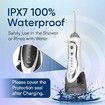 Cordless Water Dental Flosser, Portable Oral Irrigator with Tongue Brush, 4 Nozzles, Rechargeable, IPX7 Waterproof, White