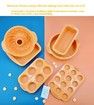 Orange 6 Piece Silicone Cake Mold Set High Temperature Resistant, Round & Square Pans for Baking Chiffon Toast & Bread
