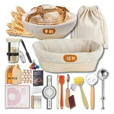Bread Baking Tools 50Piece Rattan Banneton Basket Scraper Beater Cutting Set Sourdough Starter Dough Proofing Kitchen Gadgets