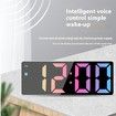 White RGB Color Changing Electronic Clock Multifunctional Alarm Clock with Large Screen Creative for Students