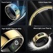 Smart Ring Tracker for Women & Men, Fitness Ring with Sleep & Motion Tracking, Touch Control,Compatible with iOS & Android (Gold,12#)