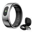 Smart Ring Tracker for Women & Men, Fitness Ring with Sleep & Motion Tracking, Touch Control,Compatible with iOS & Android (Silver,8#)