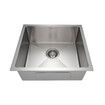Kitchen Sink Stainless Steel Basin Laundry Drop In Undermount Flush Single Bowl Bar Workstation Handmade Rectangle 304 Waste Drainer Silver 51x45x21cm