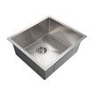 Kitchen Sink Stainless Steel Basin Laundry Drop In Undermount Flush Single Bowl Bar Workstation Handmade Rectangle 304 Waste Drainer Silver 51x45x21cm