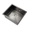 Black Kitchen Sink Stainless Steel Basin Laundry Drop In Undermount Flush Single Bowl Bar Workstation Rectangle Handmade 304 Waste Drainer 51x45x21cm