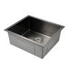 Black Kitchen Sink Stainless Steel Basin Laundry Drop In Undermount Flush Single Bowl Bar Workstation Rectangle Handmade 304 Waste Drainer 51x45x21cm