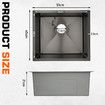 Black Kitchen Sink Stainless Steel Basin Laundry Drop In Undermount Flush Single Bowl Bar Workstation Rectangle Handmade 304 Waste Drainer 51x45x21cm
