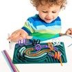 Sensory Activity Board for Kid Busy Board Sensory Fidget Montessori Toy Relaxing Stress Colored Silicone Rod Travel Toy Gift Color Green