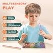 Sensory Activity Board for Kid Busy Board Sensory Fidget Montessori Toy Relaxing Stress Colored Silicone Rod Travel Toy Gift Color Colorful