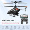 Remote Control Helicopter 2.4G Dual Camera 4K HD Aerial Photography RC Helicopter RTF for Beginner Color Red