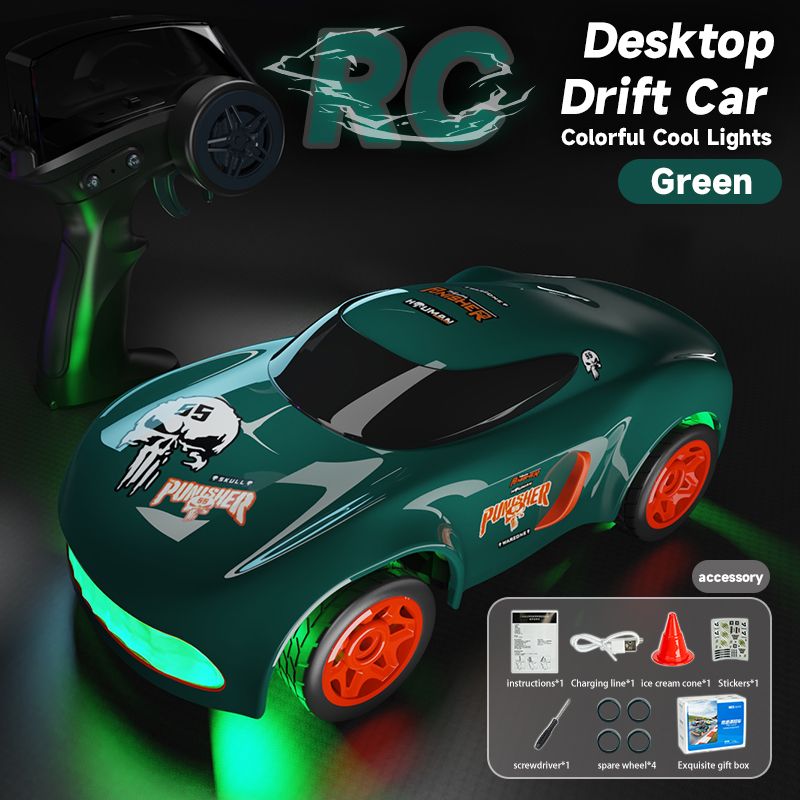 1/64 Scale RC Drift Car 2.4GHz 4WD Remote Control Car with LED Lights Drift RC Car Birthday Gift for Kids