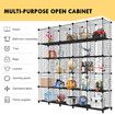 Metal Wire 25 Cube Storage Grid Organizer DIY Modular Cabinet for Toys Books Clothes Black