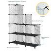 Metal Wire 25 Cube Storage Grid Organizer DIY Modular Cabinet for Toys Books Clothes Black