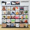 Metal Wire 30 Cube Storage Grid Organizer DIY Modular Cabinet for Toys Books Clothes Black