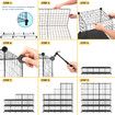 Metal Wire 30 Cube Storage Grid Organizer DIY Modular Cabinet for Toys Books Clothes Black
