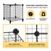 Metal Wire 30 Cube Storage Grid Organizer DIY Modular Cabinet for Toys Books Clothes Black