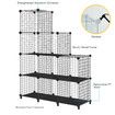 Metal Wire 30 Cube Storage Grid Organizer DIY Modular Cabinet for Toys Books Clothes Black