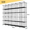 Metal Wire 30 Cube Storage Grid Organizer DIY Modular Cabinet for Toys Books Clothes Black