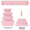 4 Collapsible Silicone Food Storage Container,Leftover Meal box For Kitchen,Lunch Boxes,Microwave,Dishwasher and Freezer Safe Color Pink