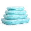 4 Collapsible Silicone Food Storage Container,Leftover Meal box For Kitchen,Lunch Boxes,Microwave,Dishwasher and Freezer Safe Color Mint Green