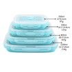 4 Collapsible Silicone Food Storage Container,Leftover Meal box For Kitchen,Lunch Boxes,Microwave,Dishwasher and Freezer Safe Color Mint Green