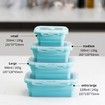 4 Collapsible Silicone Food Storage Container,Leftover Meal box For Kitchen,Lunch Boxes,Microwave,Dishwasher and Freezer Safe Color Mint Green