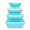 4 Collapsible Silicone Food Storage Container,Leftover Meal box For Kitchen,Lunch Boxes,Microwave,Dishwasher and Freezer Safe Color Mint Green
