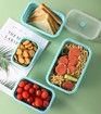 4 Collapsible Silicone Food Storage Container,Leftover Meal box For Kitchen,Lunch Boxes,Microwave,Dishwasher and Freezer Safe Color Mint Green