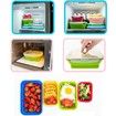 4 Collapsible Silicone Food Storage Container,Leftover Meal box For Kitchen,Lunch Boxes,Microwave,Dishwasher and Freezer Safe 4 Color