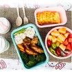 4 Collapsible Silicone Food Storage Container,Leftover Meal box For Kitchen,Lunch Boxes,Microwave,Dishwasher and Freezer Safe 4 Color