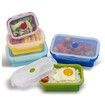 4 Collapsible Silicone Food Storage Container,Leftover Meal box For Kitchen,Lunch Boxes,Microwave,Dishwasher and Freezer Safe 4 Color