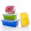 4 Collapsible Silicone Food Storage Container,Leftover Meal box For Kitchen,Lunch Boxes,Microwave,Dishwasher and Freezer Safe 4 Color