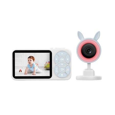 Baby Monitor Wireless 3 5 inch 480p Camera zoom Lullaby Feeding Reminders Temperature Monitoring sound detection Night Vision 2 Way Intercom RGB Full Color
