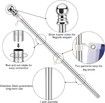 Flag Pole,Tangle Free Spinning Stainless Steel Rustproof Flagpole for 3x5 Sports Fan Outdoor Flags (Silver,1.55M)