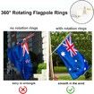 Flag Pole,Tangle Free Spinning Stainless Steel Rustproof Flagpole for 3x5 Sports Fan Outdoor Flags (Silver,1.55M)