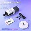 Dynamic Microphone for Podcast Recording,PC Computer Gaming Streaming Mic with RGB Light,Mute Button,Headphones Jack,Desktop Stand,White